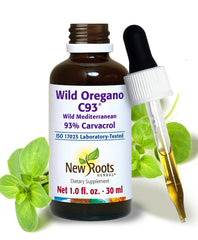 NEW ROOTS HERBAL frasco frontal mostrando etiqueta clara y pureza