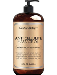 New York Biology frasco frontal del aceite mostrando etiqueta y beneficio reafirmante