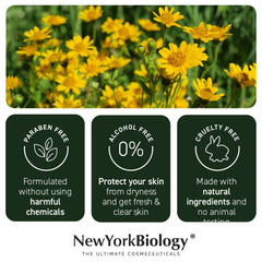 New York Biology botella junto a objetos para comparar el volumen 8 fl oz
