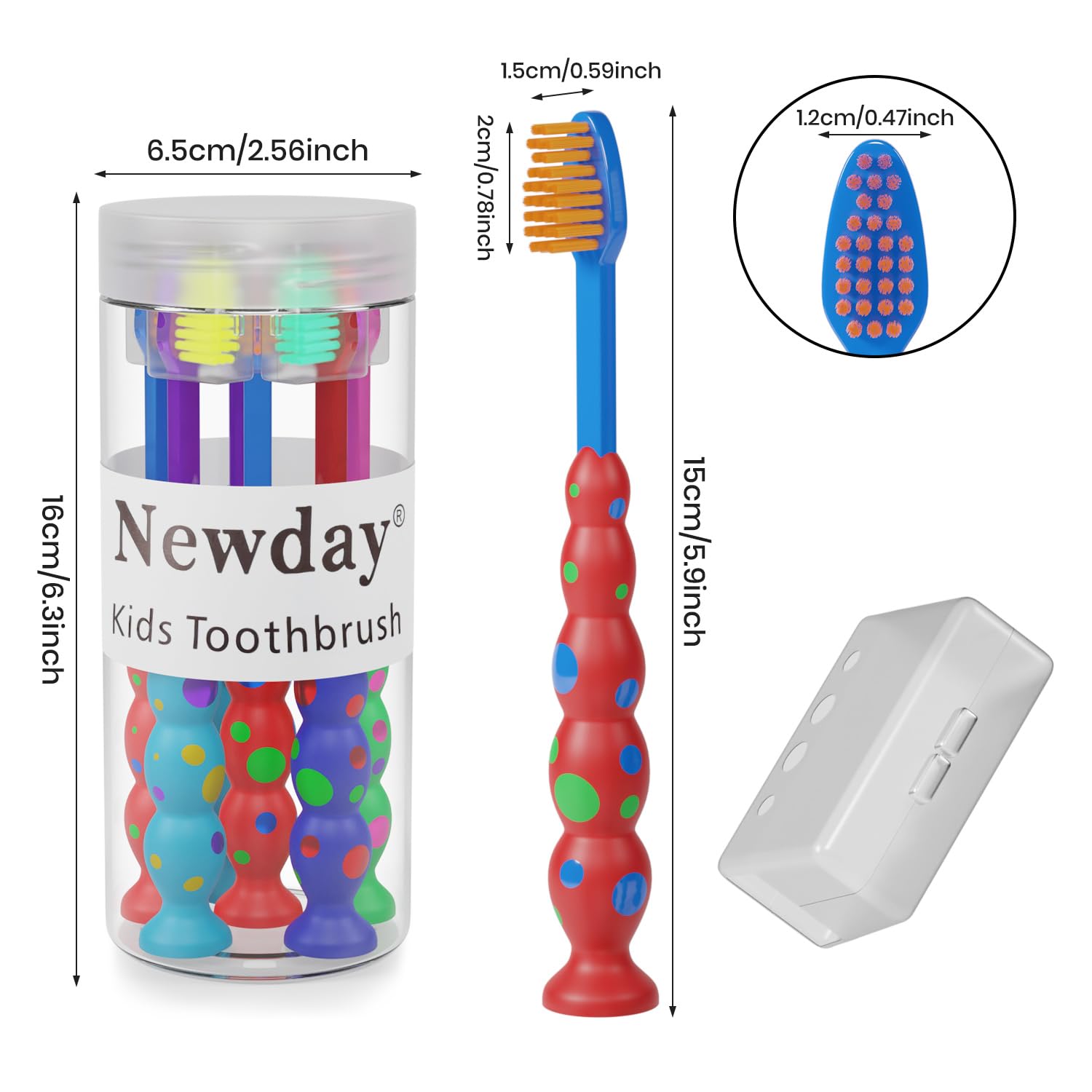 Newday primer plano de cerdas suaves que protegen encías sensibles y limpian con delicadeza