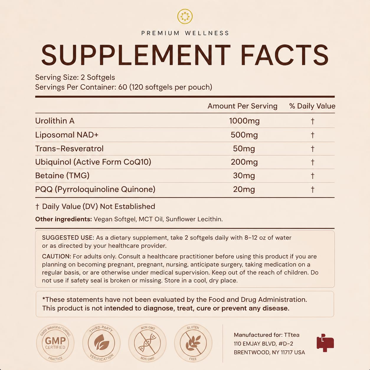 NewJoy etiqueta con información nutricional y verificación de calidad