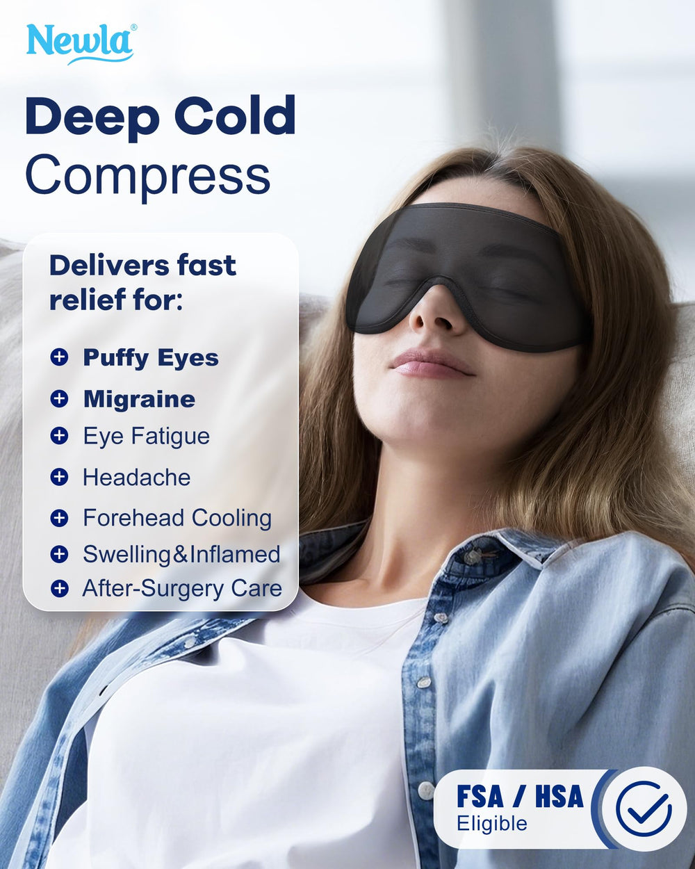 NEWLA mascarilla fría dentro del refrigerador lista para usar y aliviar