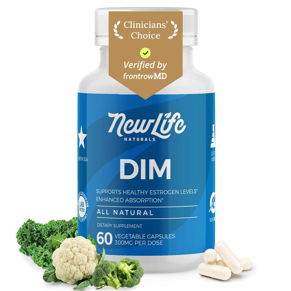 NewLife Naturals envase frontal mostrando 60 cápsulas y beneficio de apoyo hormonal