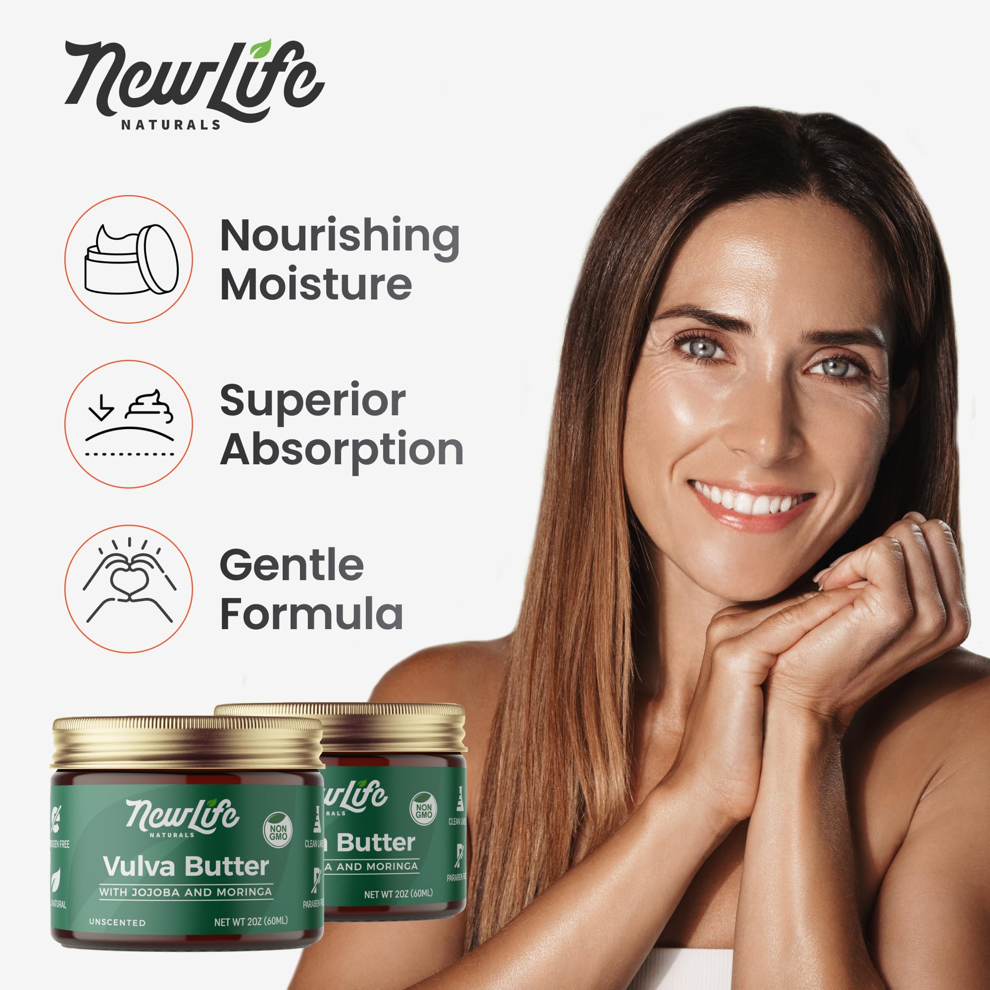 NewLife Naturals aplicación en mano demostrando fácil absorción