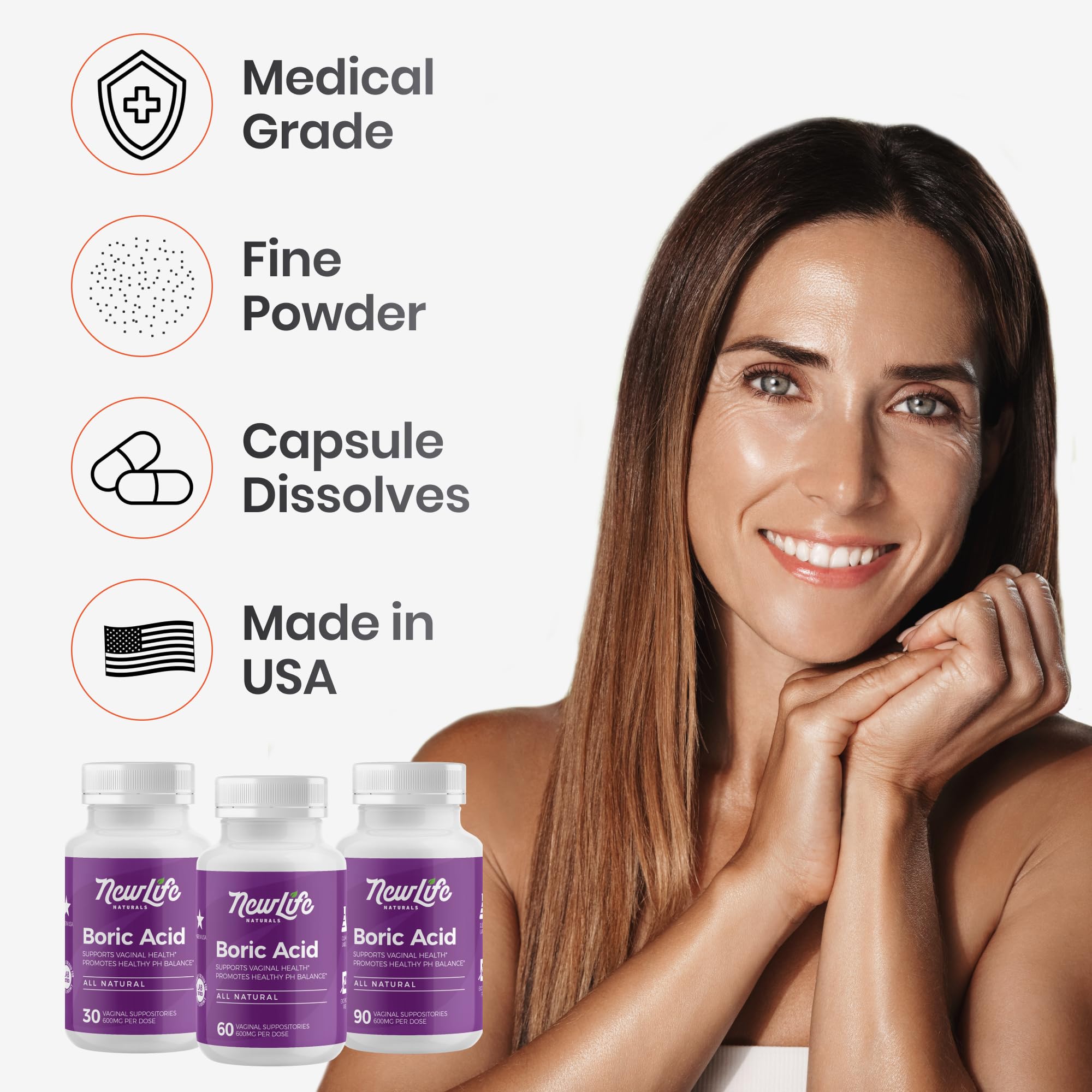 NewLife Naturals supositorios en cama listos para uso nocturno y discreción