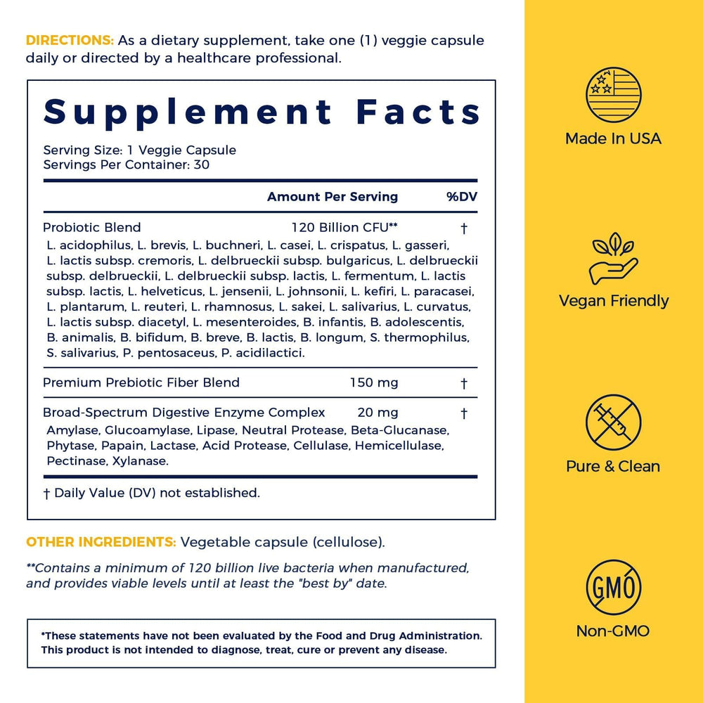 NewRhythm Probiotics: envase de 30 cápsulas vegano.