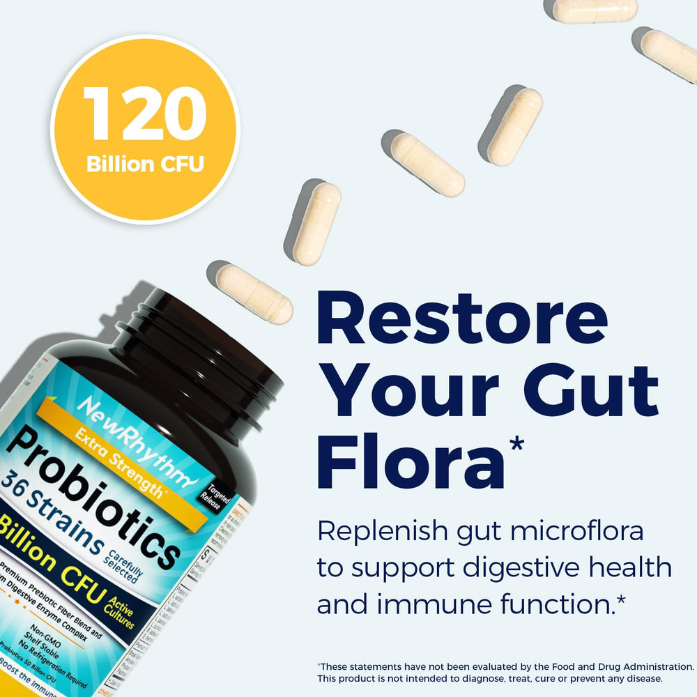 NewRhythm Probiotics, 36 cepas para diversidad intestinal.