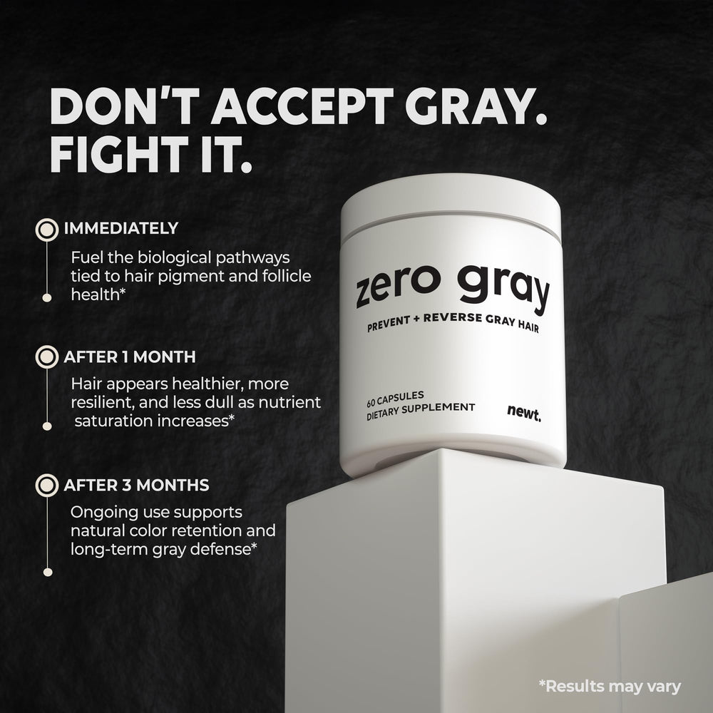 Newt ZERO GRAY cápsula en primer plano destacando textura y pureza