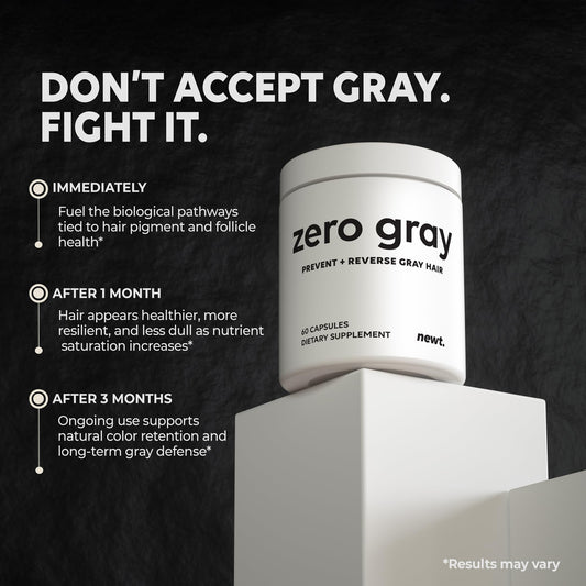 Newt ZERO GRAY cápsula en primer plano destacando textura y pureza