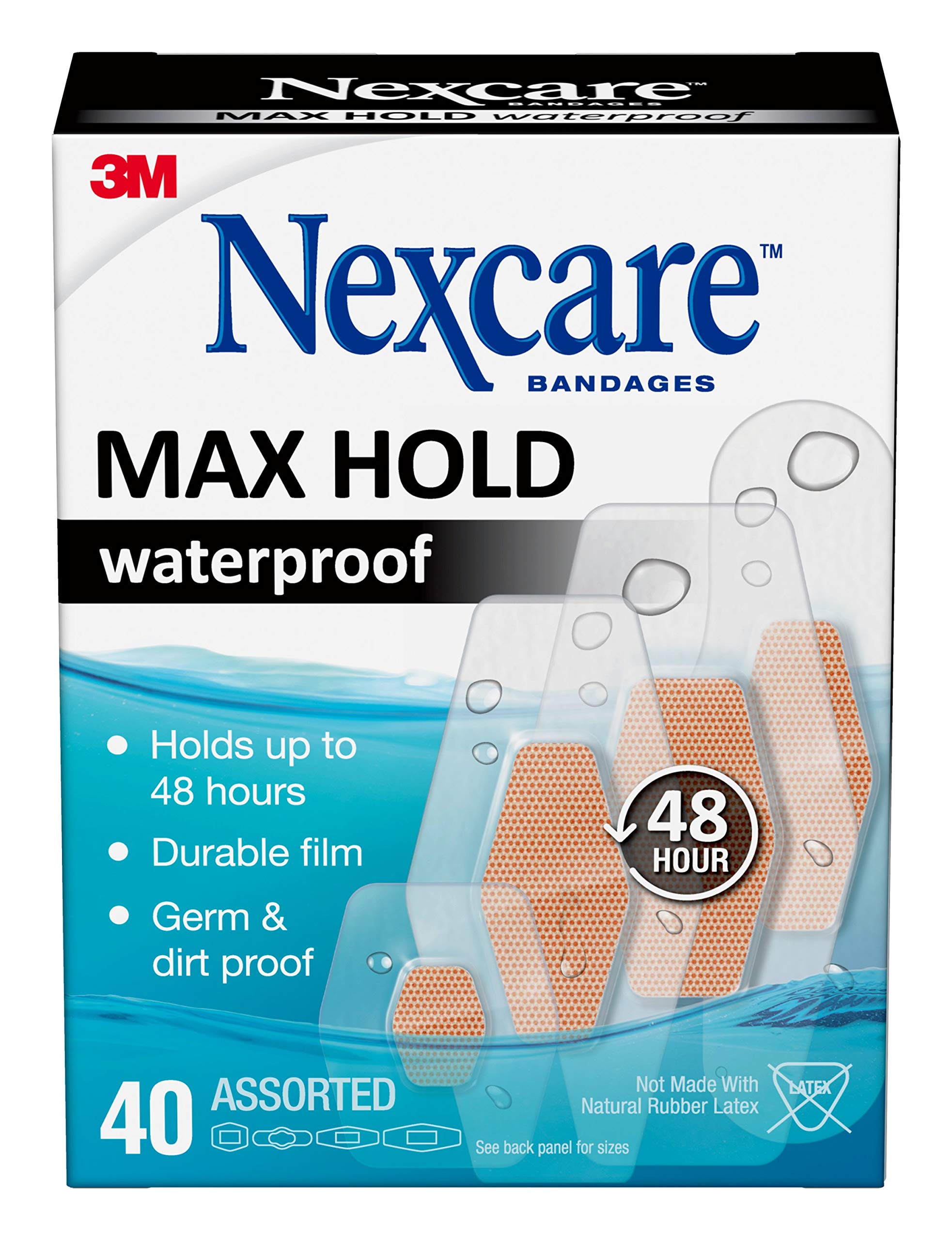 nexcare frente del empaque mostrando 40 unidades y conveniencia