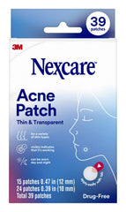 nexcare empaque frontal mostrando 39 parches y beneficio de discreción