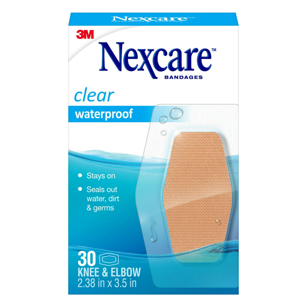 Nexcare empaque frontal mostrando cantidad y tamaño, práctico para botiquín