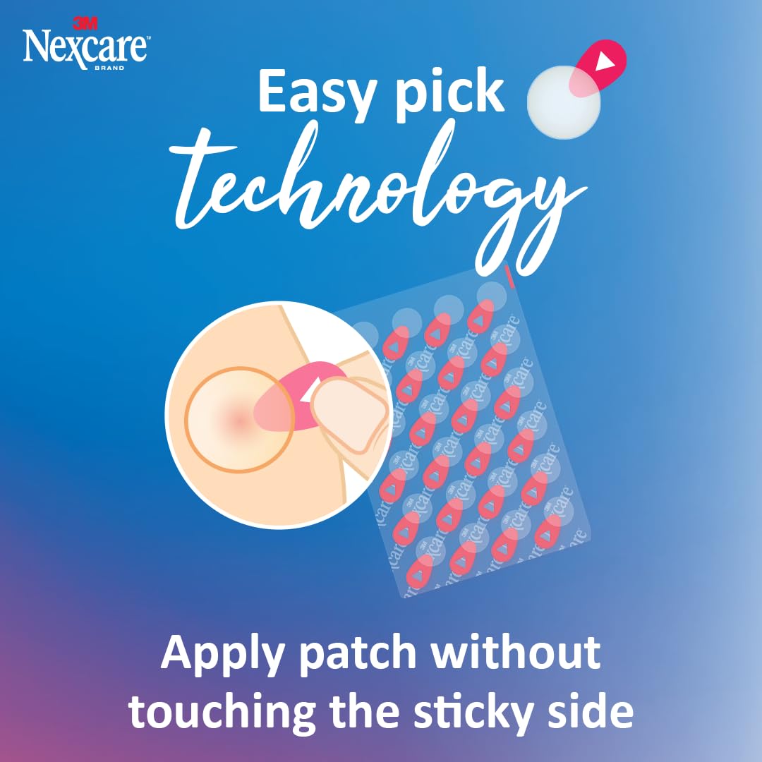 nexcare parche aplicado en rostro protegiendo y ocultando el granito