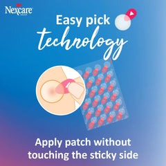 nexcare parche aplicado en rostro protegiendo y ocultando el granito