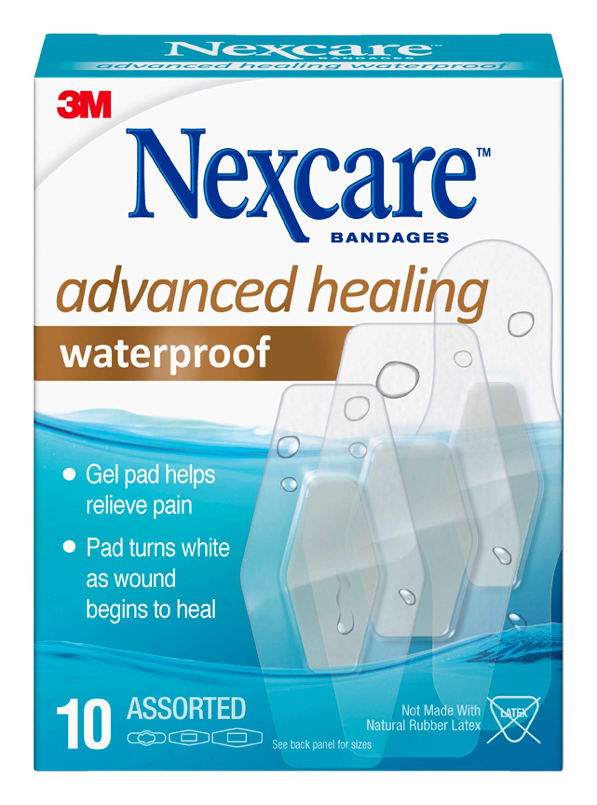 Nexcare vendaje frontal en paquete mostrando cantidad y diseño