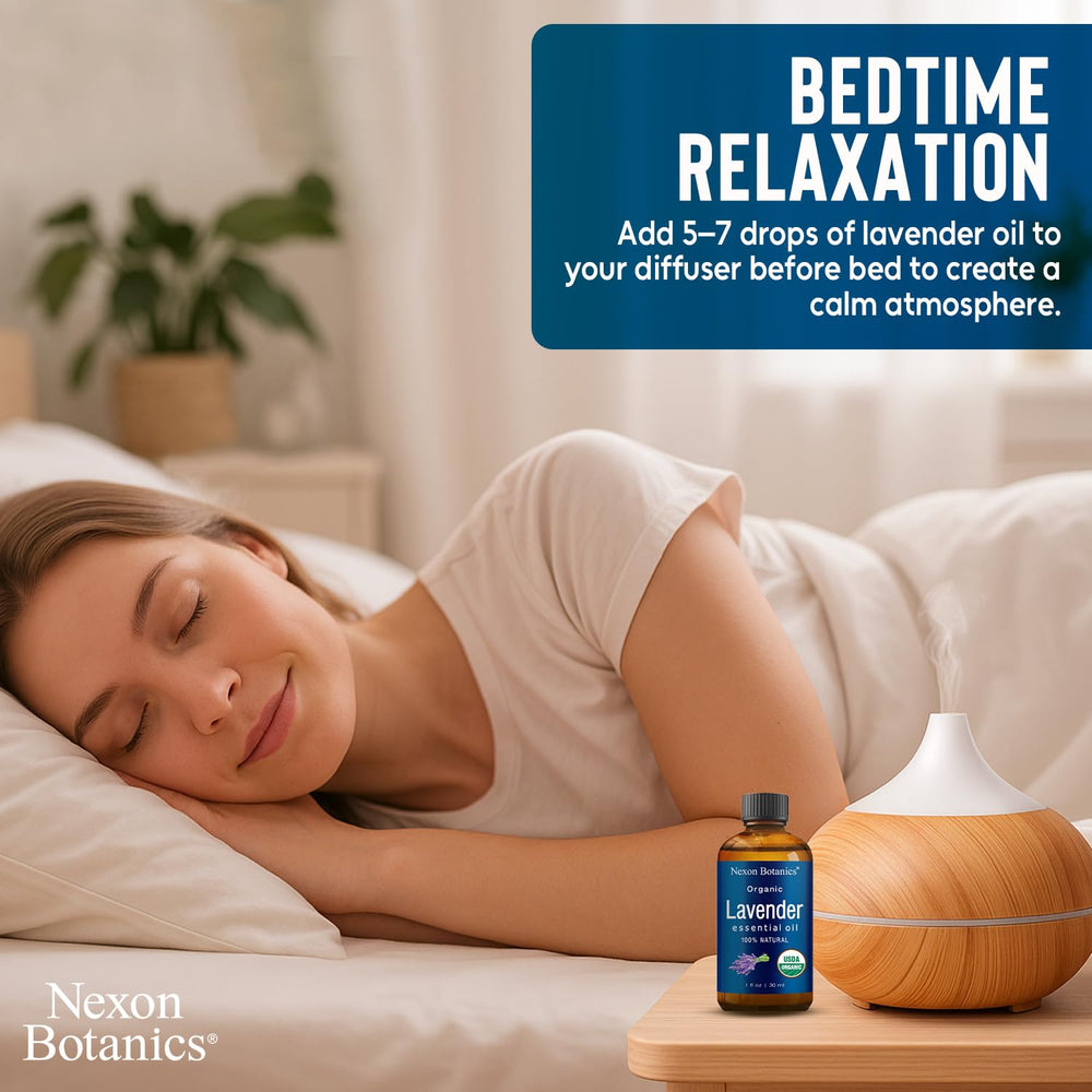 Nexon Botanics aceite en difusor creando ambiente relajante y aroma estable