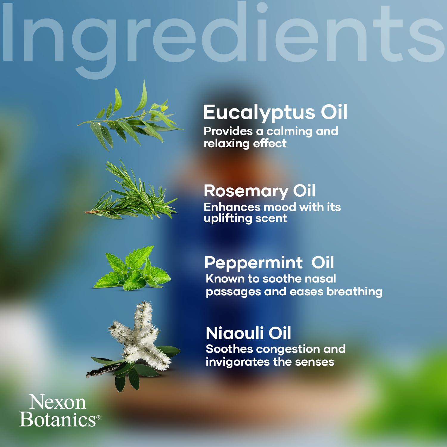 Nexon Botanics en humidificador difundiendo aroma para ambiente limpio