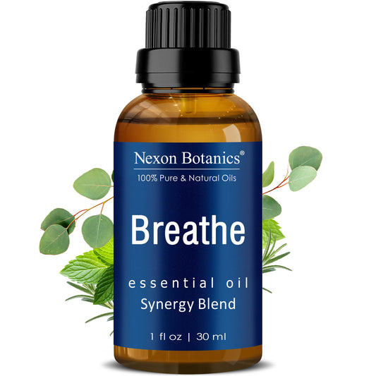 Nexon Botanics frasco Breathe 30 ml vista frontal con beneficio aromatizante