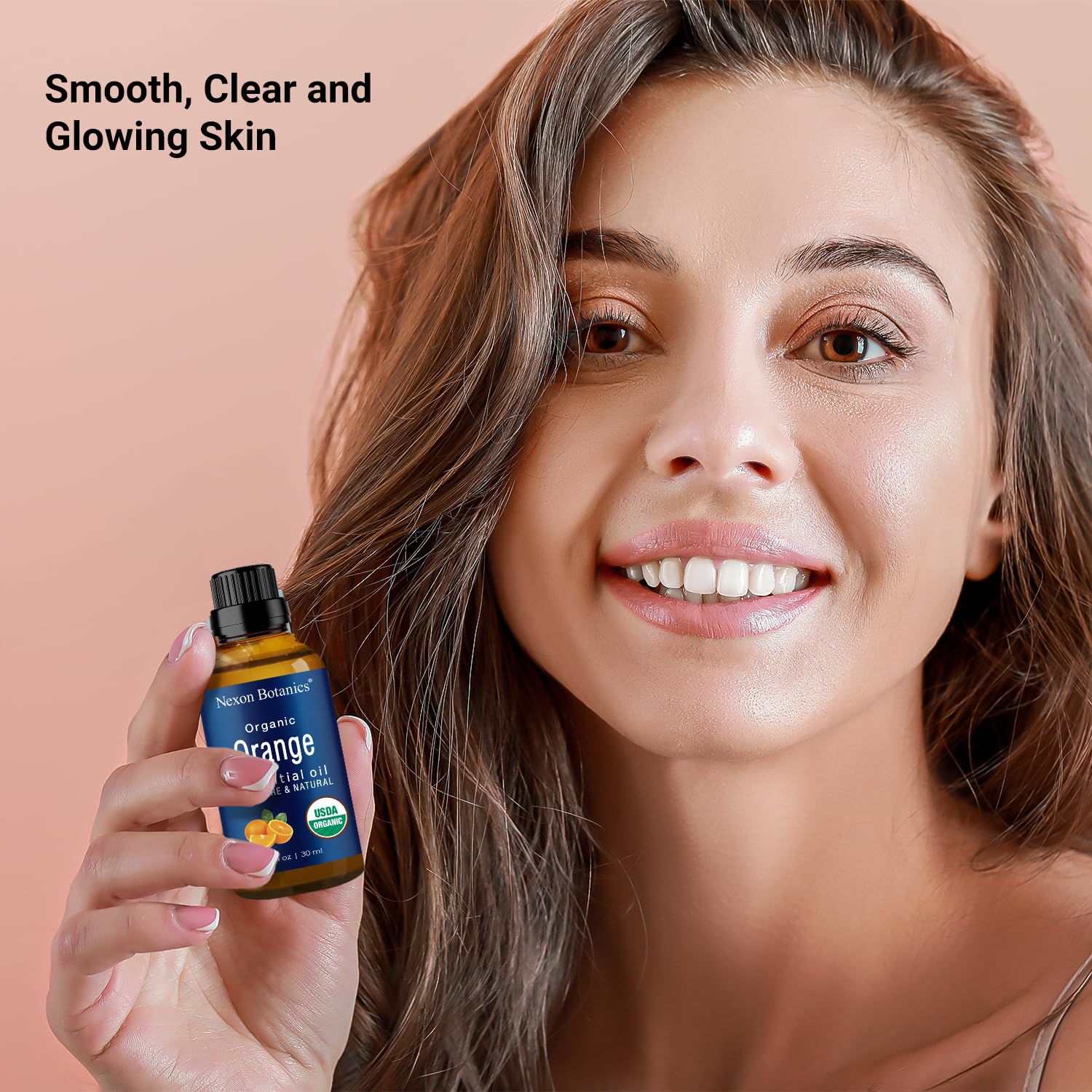 Nexon Botanics aceite de naranja en difusor renovando el ambiente con aroma cítrico