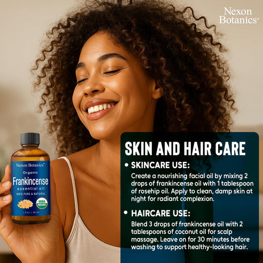 Nexon Botanics etiqueta en primer plano con nombre Boswellia serrata y certificación