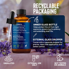 Nexon Botanics flores de lavanda cerca del producto mostrando ingredientes naturales