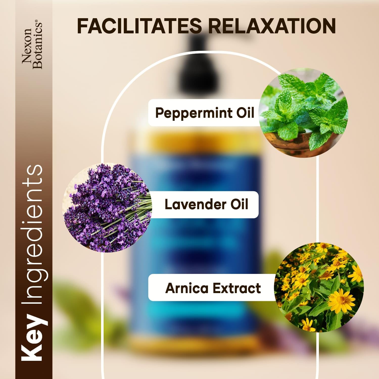 Nexon Botanics primer plano de textura del aceite mostrando deslizamiento suave