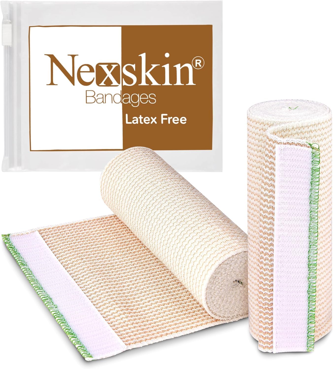 NexSkin frente del empaque mostrando pack de dos y ancho 6 pulgadas, comodidad inmediata