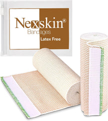 NexSkin frente del empaque mostrando pack de dos y ancho 6 pulgadas, comodidad inmediata