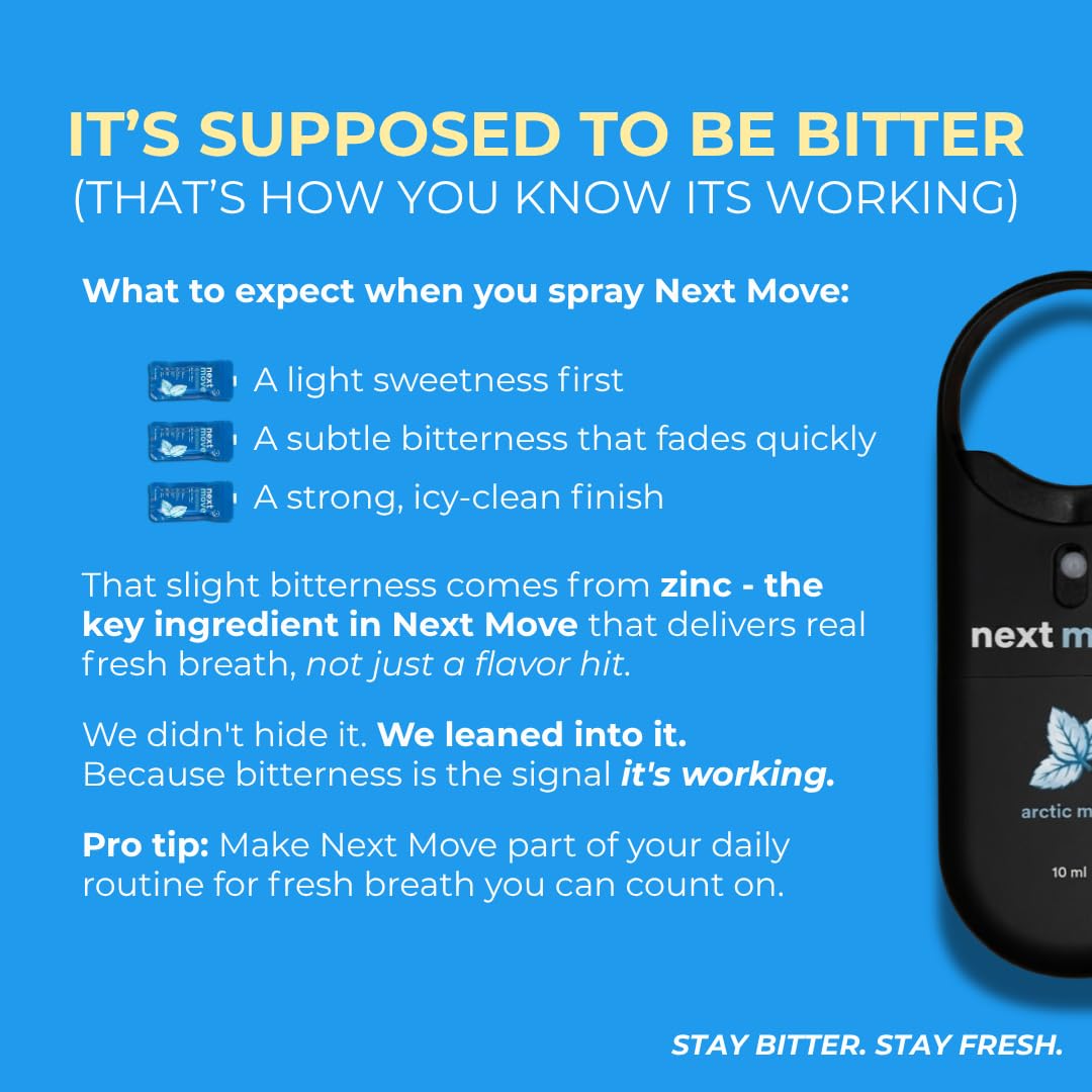 Next Move Arctic Mint botella enfocada en frescura mentolada instantánea