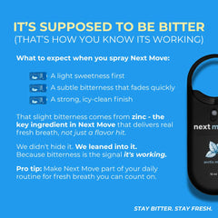Next Move Arctic Mint botella enfocada en frescura mentolada instantánea