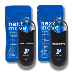 Next Move frente del paquete 2 unidades mostrando tamaño compacto y diseño
