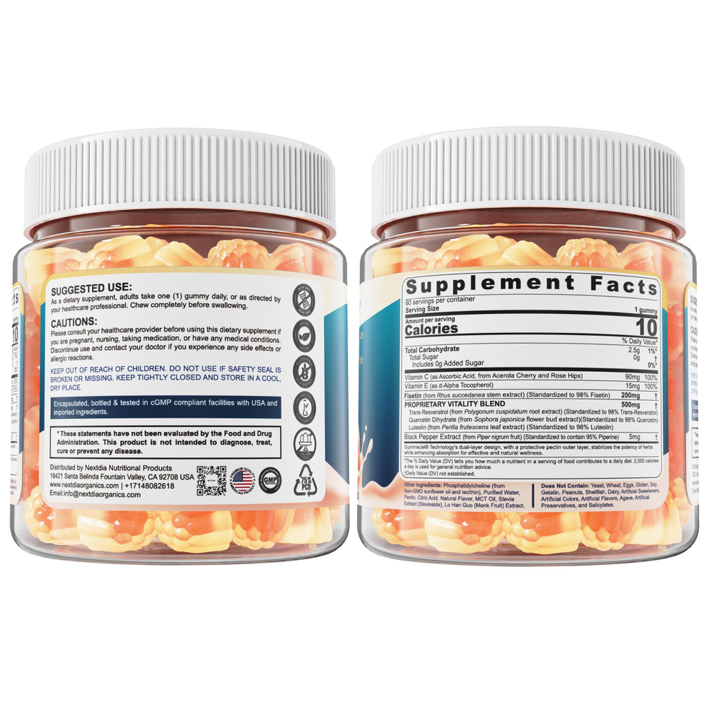 Nextdia envase y caja con sello cGMP que comunica control de calidad confiable