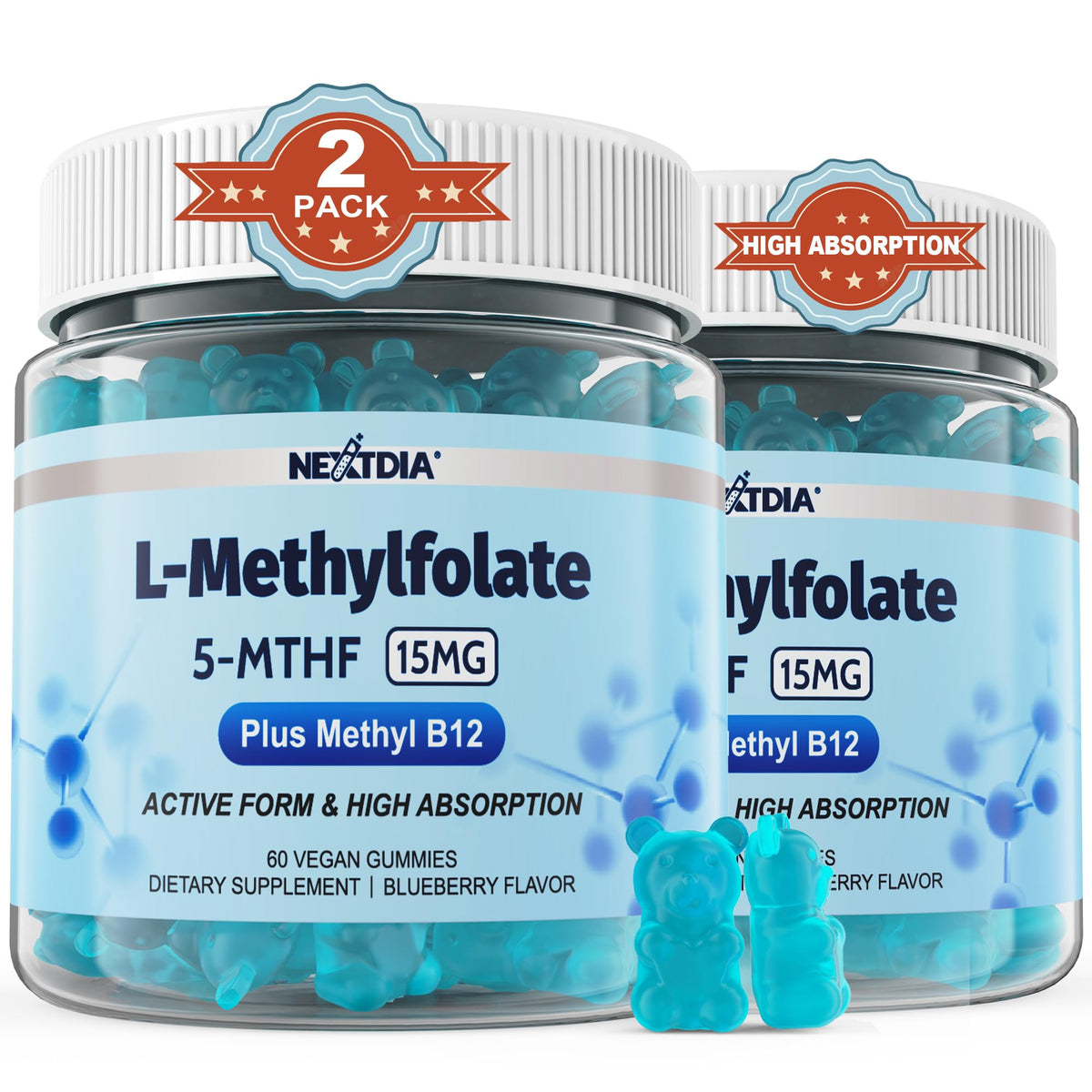 Nextdia gomitas frasco frontal mostrando envase y beneficios