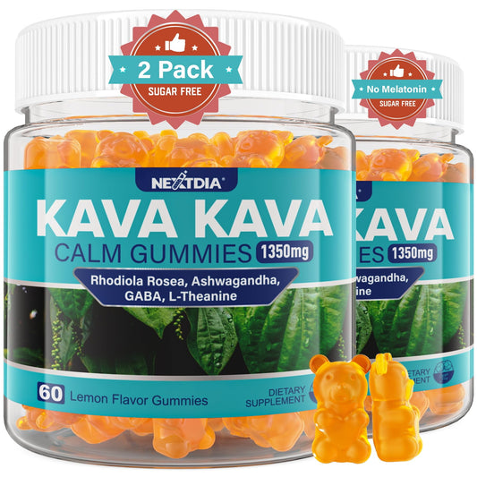 Nextdia gomitas kava kava frente del envase mostrando beneficios