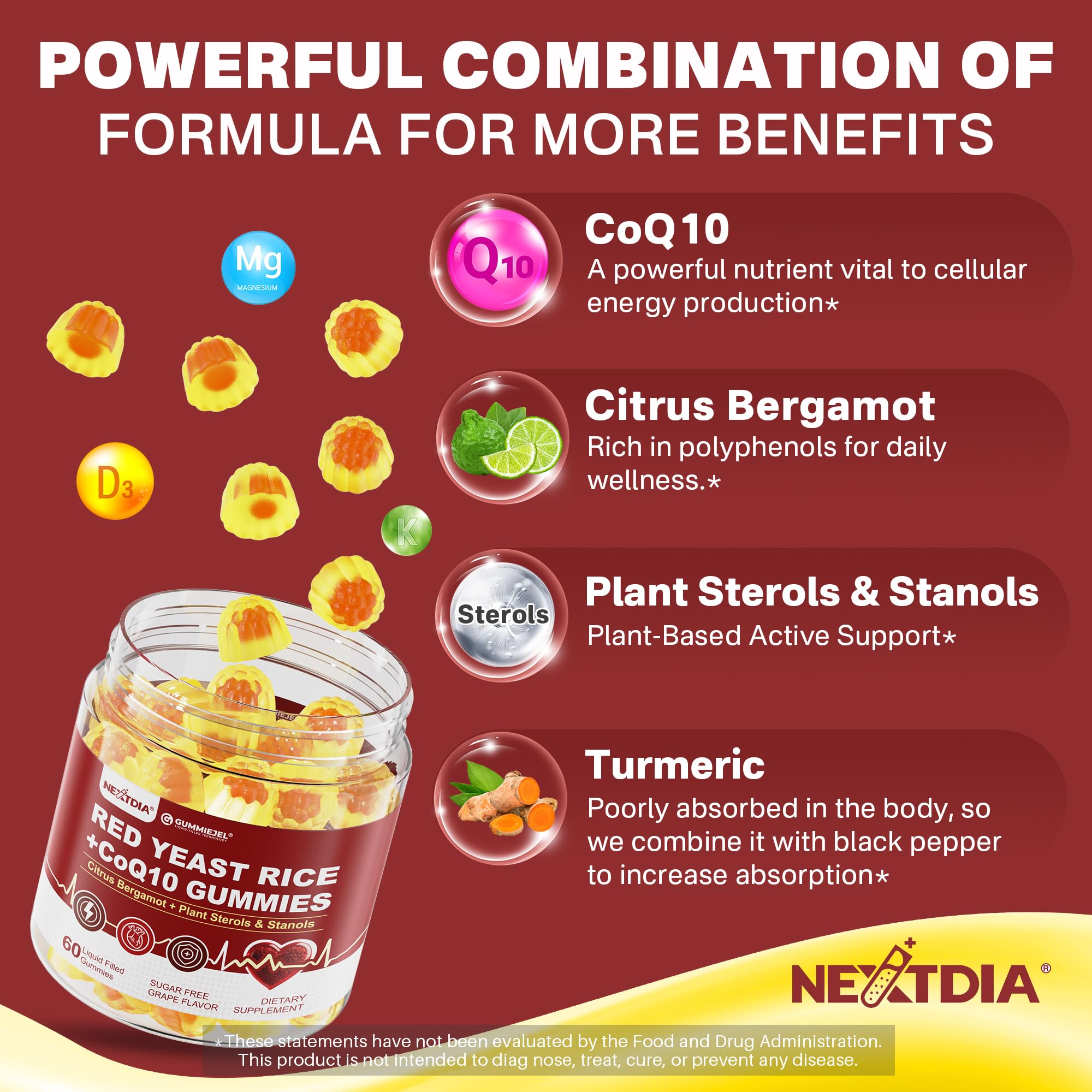 Nextdia ingredientes clave arroz de levadura roja y bergamota para balance