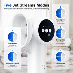 NGCES uso en persona efectuando enjuague auricular, ofrece limpieza controlada en casa