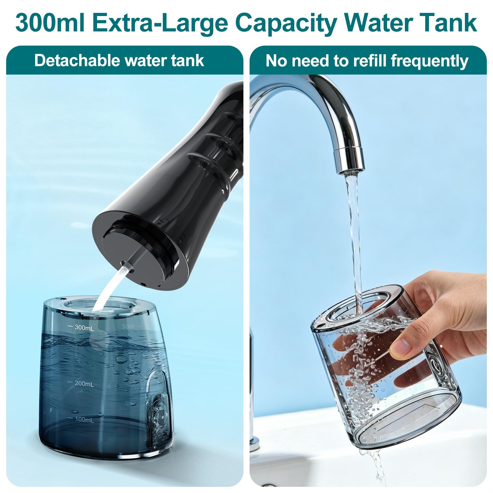 Nicefeel tanque 300 ml abierto para rellenar y limpiar con facilidad