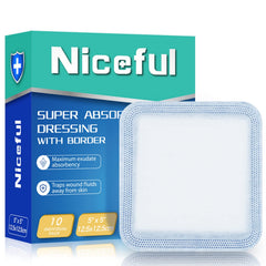 Niceful empaque frontal mostrando apósitos estériles para protección rápida