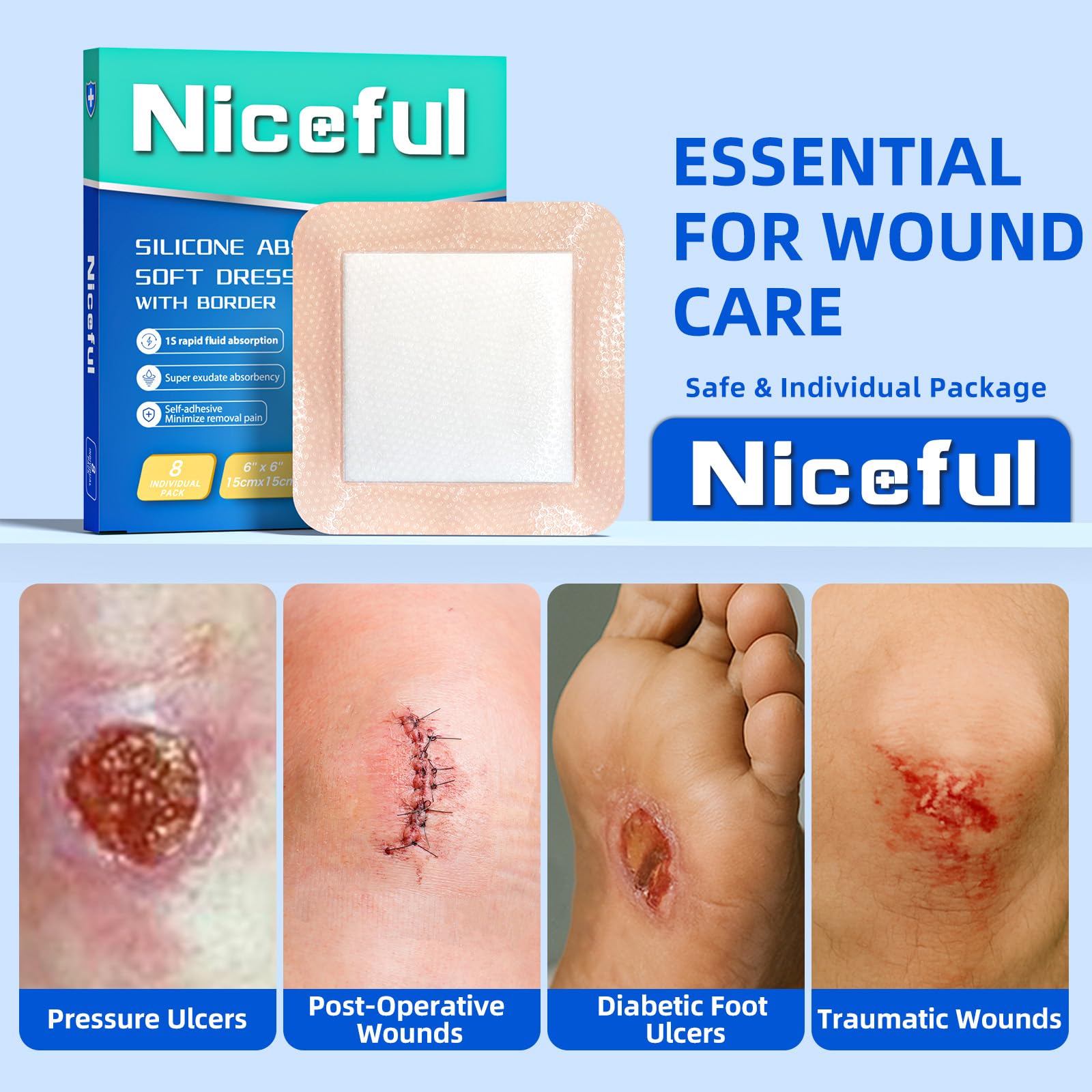 Niceful corte del núcleo absorbente SAP reteniendo líquidos eficientemente