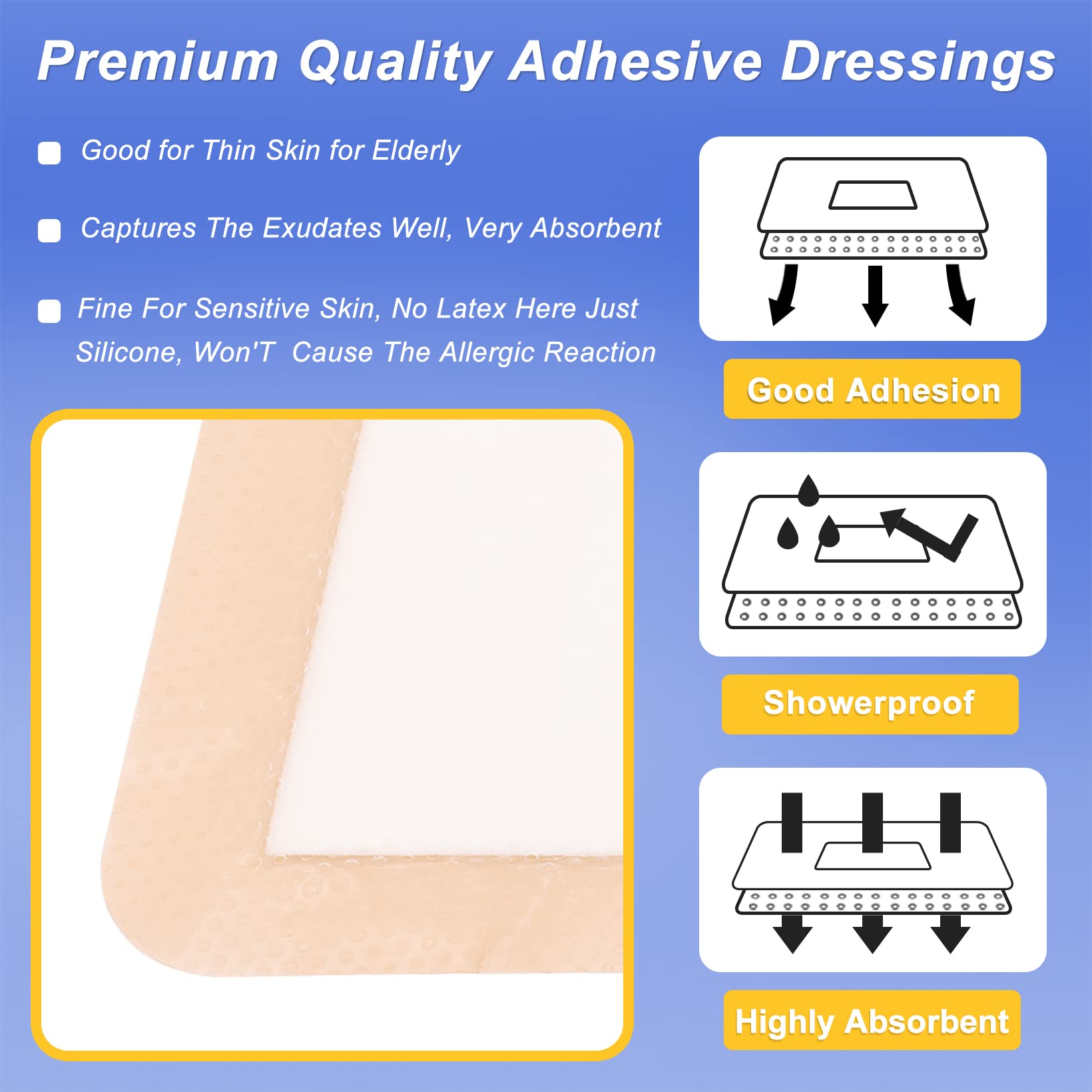 Niceful textura de espuma gruesa que absorbe y amortigua la herida