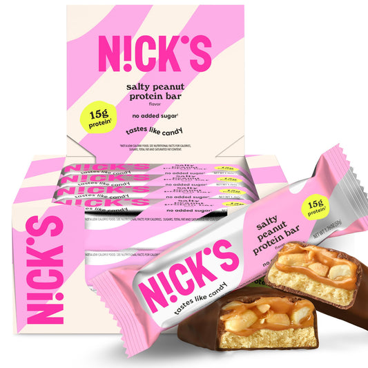 N!CK'S vista frontal de la caja de 12 barras lista para consumir