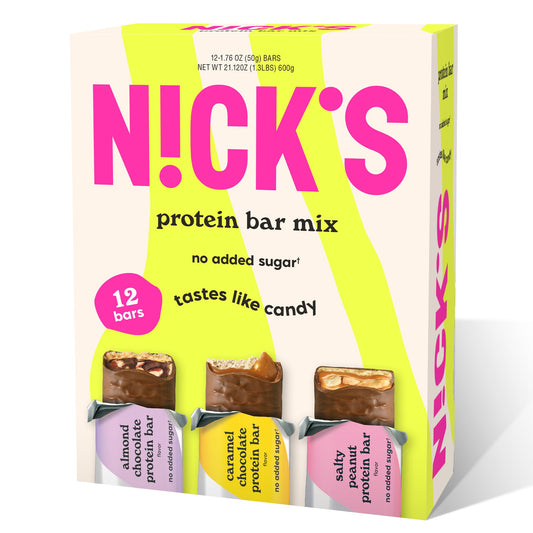 N!CK'S empaque frontal del pack 12, práctico para llevar y elegir sabor
