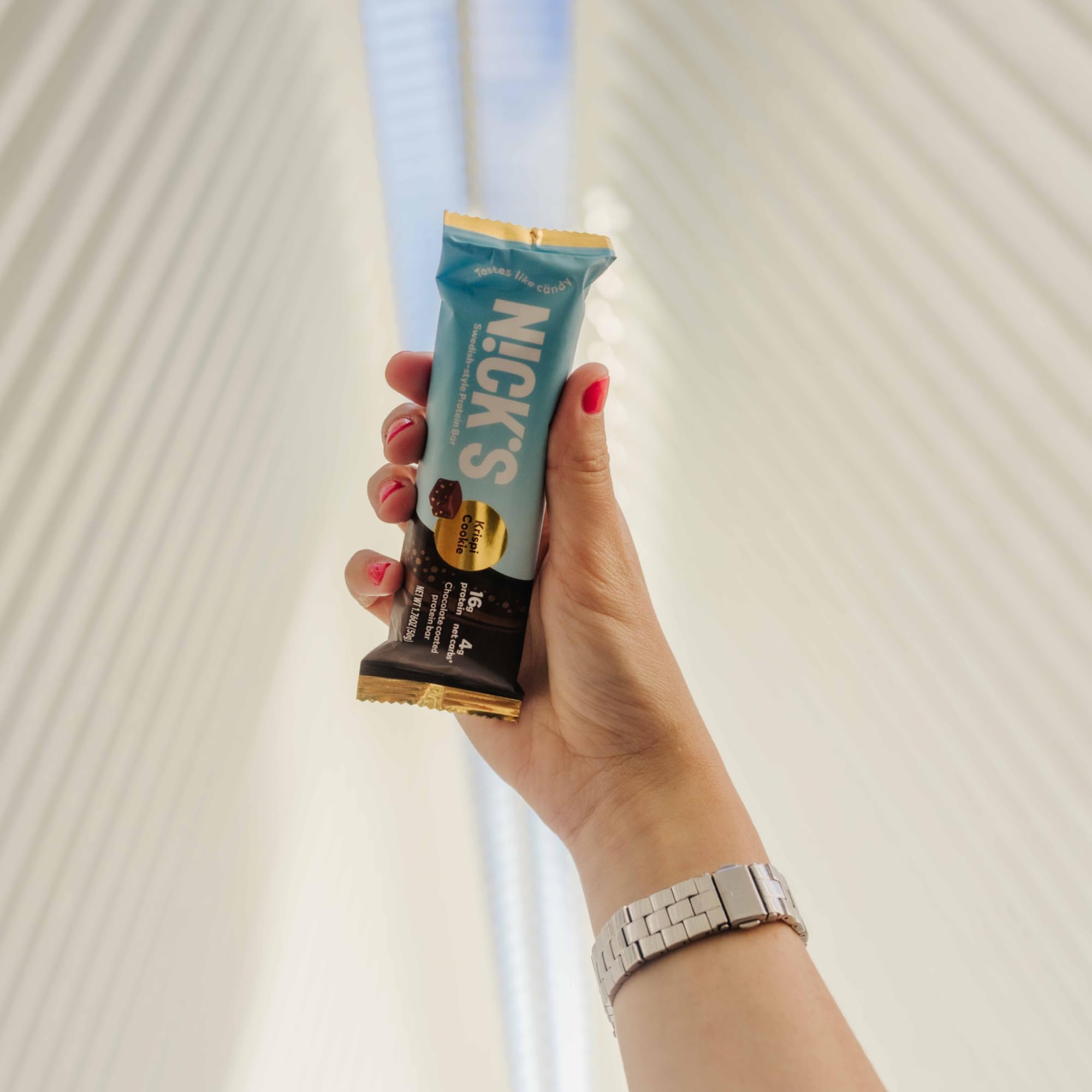 N!CK'S barrita usada en gimnasio, snack rápido para vida activa