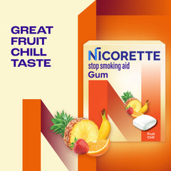 Nicorette chicle en mano para comparar escala y facilidad de uso
