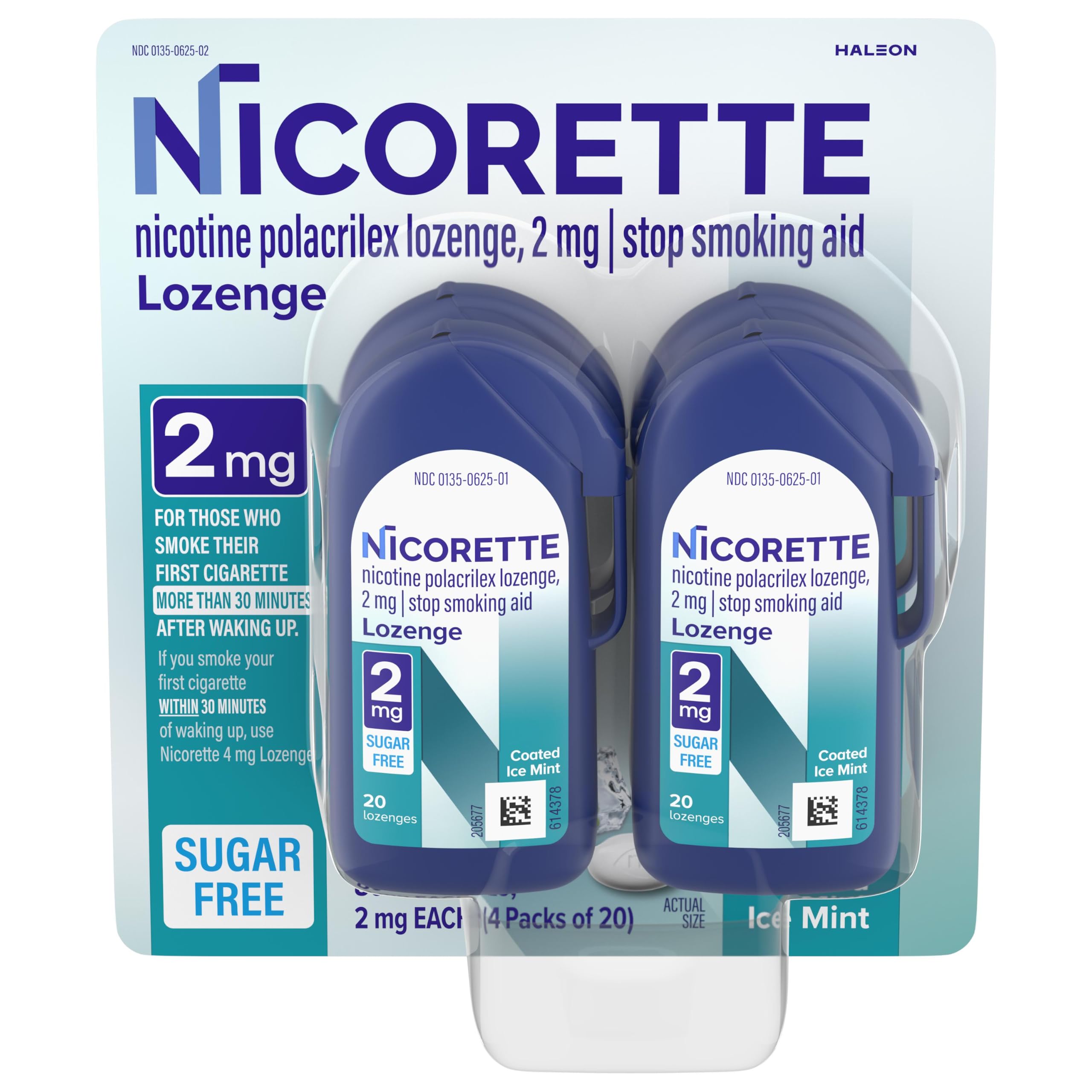 Nicorette dispensador frontal mostrando portabilidad y conveniencia