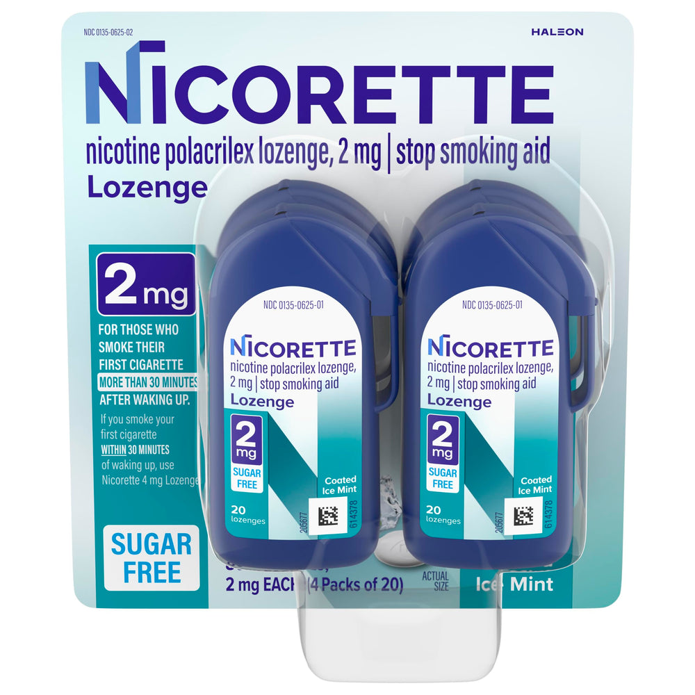 Nicorette dispensador frontal mostrando portabilidad y conveniencia