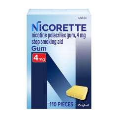 Nicorette paquete frontal 110 unidades mostrando marca y dosificación para ayuda