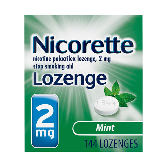 Nicorette paquete frontal menta 144 unidades, fácil de llevar