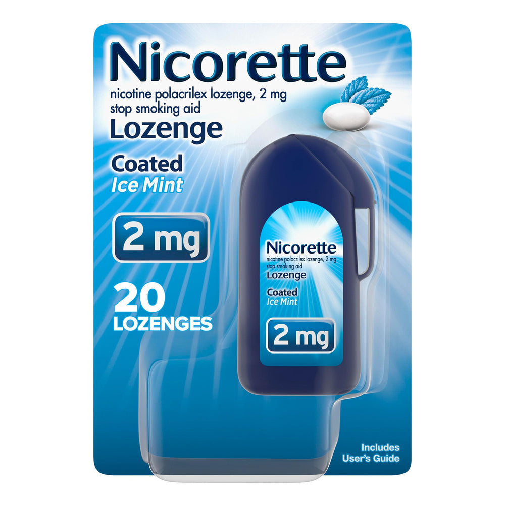 Nicorette frontal envase Ice Mint mostrando diseño y beneficio portátil