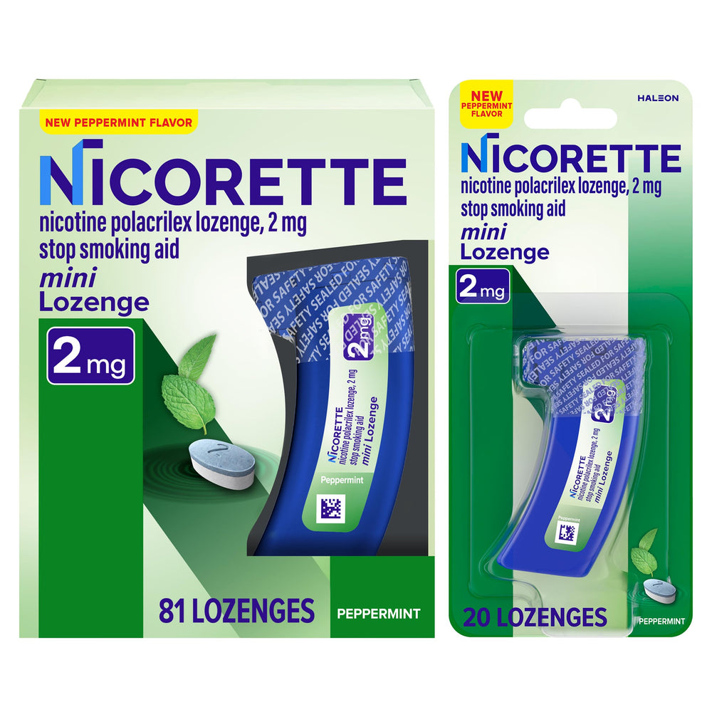 Nicorette vista frontal del envase con información visible y fácil acceso